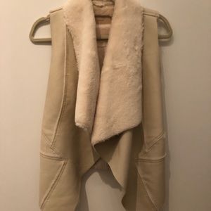BLANK NYC Cream Fur Vest
